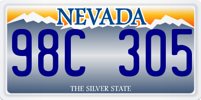 NV license plate 98C305