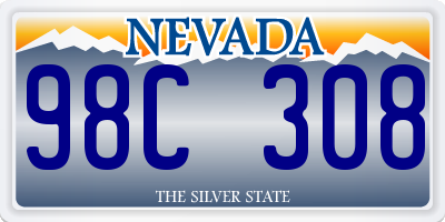 NV license plate 98C308