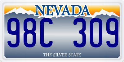 NV license plate 98C309