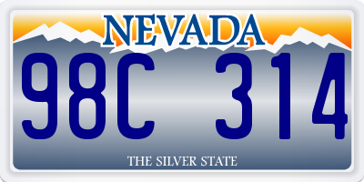 NV license plate 98C314