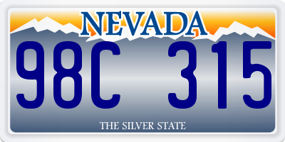 NV license plate 98C315