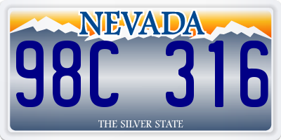 NV license plate 98C316