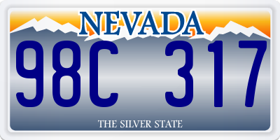 NV license plate 98C317