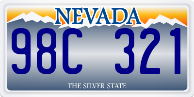 NV license plate 98C321