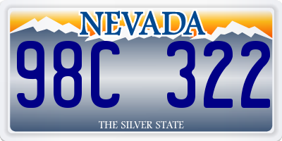 NV license plate 98C322