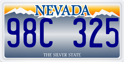 NV license plate 98C325