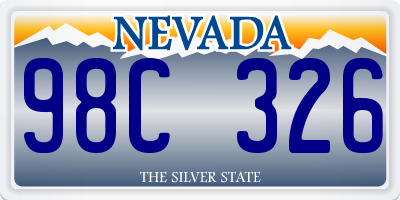 NV license plate 98C326