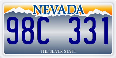 NV license plate 98C331