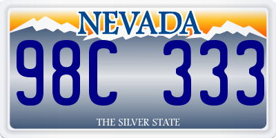 NV license plate 98C333