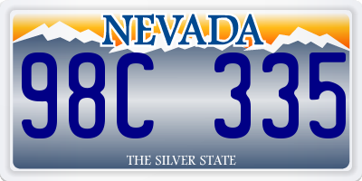 NV license plate 98C335