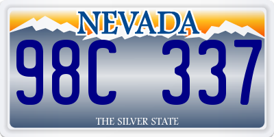 NV license plate 98C337