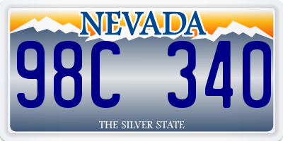 NV license plate 98C340