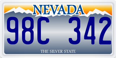 NV license plate 98C342