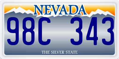 NV license plate 98C343