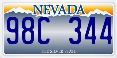 NV license plate 98C344