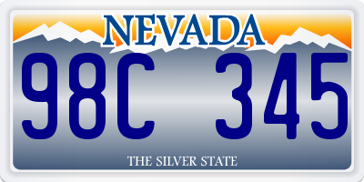 NV license plate 98C345