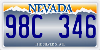 NV license plate 98C346