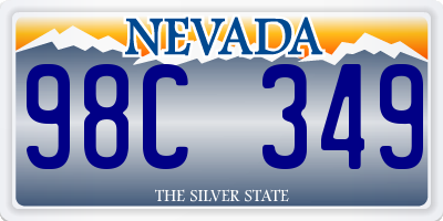 NV license plate 98C349