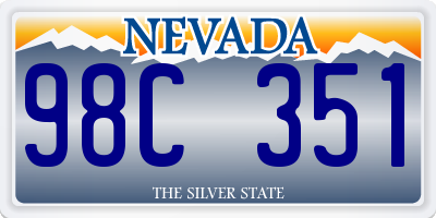 NV license plate 98C351