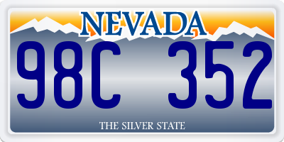 NV license plate 98C352