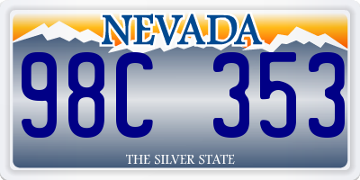 NV license plate 98C353