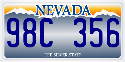 NV license plate 98C356