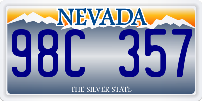 NV license plate 98C357