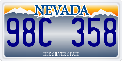 NV license plate 98C358