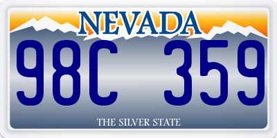 NV license plate 98C359