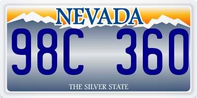 NV license plate 98C360