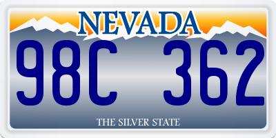 NV license plate 98C362