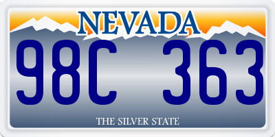 NV license plate 98C363