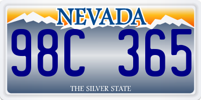 NV license plate 98C365