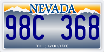 NV license plate 98C368