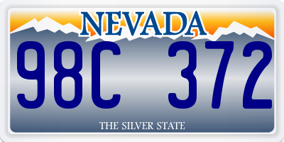 NV license plate 98C372