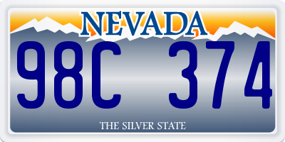 NV license plate 98C374