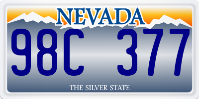 NV license plate 98C377