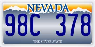 NV license plate 98C378