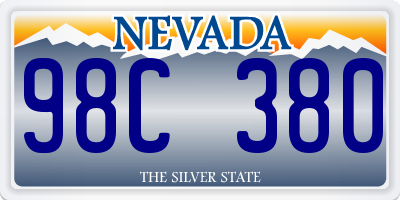 NV license plate 98C380