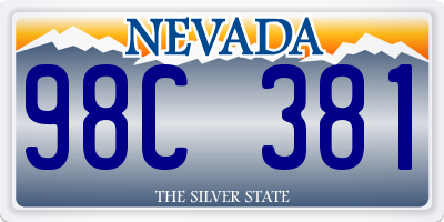 NV license plate 98C381