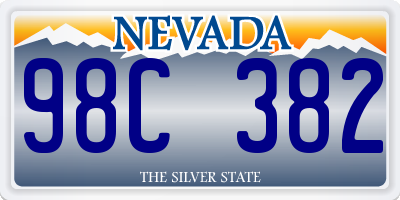 NV license plate 98C382