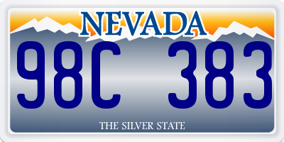 NV license plate 98C383