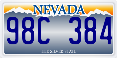 NV license plate 98C384