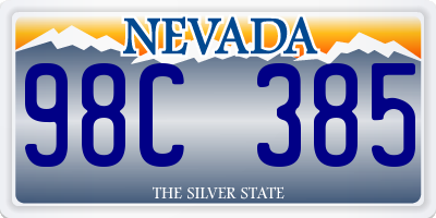 NV license plate 98C385