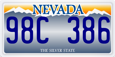 NV license plate 98C386