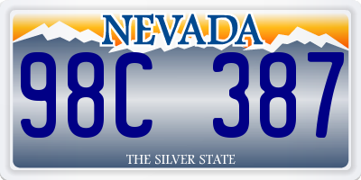 NV license plate 98C387