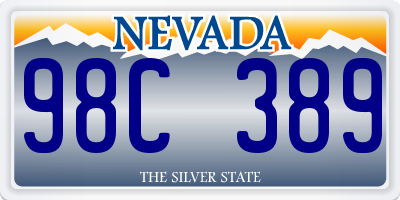 NV license plate 98C389