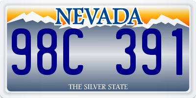 NV license plate 98C391