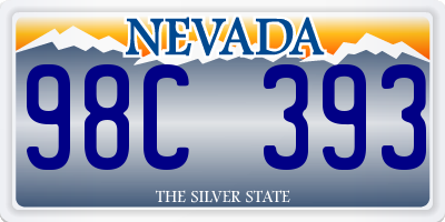 NV license plate 98C393