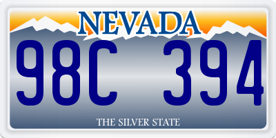 NV license plate 98C394